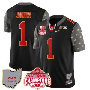 Quinshon Judkins Jersey #1 Ohio State National Champions 2025 Patch Black