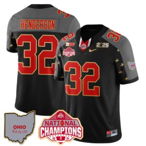 Treveyon Henderson Jersey #32 Ohio National Champions 2025 Patch Black Special