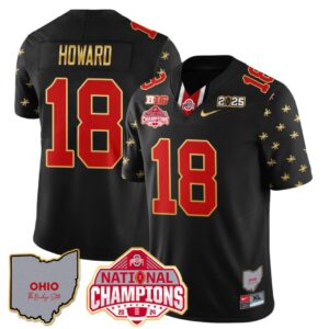Will Howard Jersey #18 Ohio State National Champions 2025 Patch Black Limited