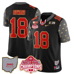 Will Howard Jersey #18 Ohio State National Champions 2025 Patch Black