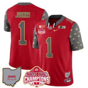 Quinshon Judkins Jersey #1 Ohio State National Champions 2025 Patch Red