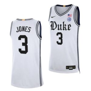 Men's #3 Jeremy Roach Jersey Duke Blue Devils College Basketball Jerseys White Cameron