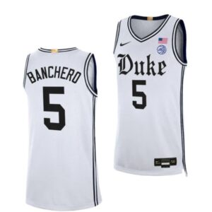 Men's #5 Paolo Banchero Jersey Duke Blue Devils College Basketball Jerseys White Cameron