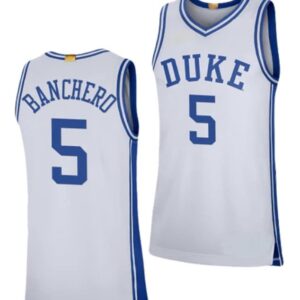 Men's #5 Paolo Banchero Jersey Duke Blue Devils College Basketball Jerseys White