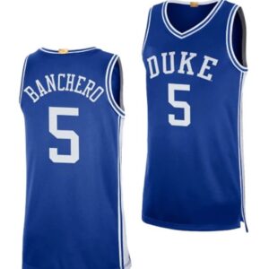 Men's #5 Paolo Banchero Jersey Duke Blue Devils College Basketball Jerseys Blue