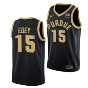 Men's #15 Zach Edey Jersey Purdue Boilermakers College Basketball Jerseys Black