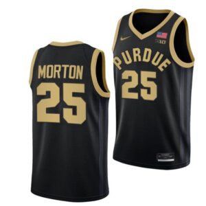 Men's #25 Ethan Morton Jersey Purdue Boilermakers College Basketball Jerseys Black