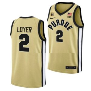 Men's #2 Fletcher Loyer Jersey Purdue Boilermakers College Basketball Jerseys Gold