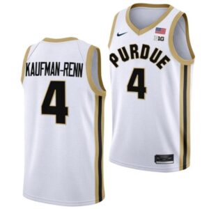 Men's #4 Trey Kaufman Renn Jersey Purdue Boilermakers College Basketball Jerseys White