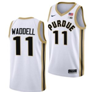 Men's #11 Brian Waddell Jersey Purdue Boilermakers College Basketball Jerseys White