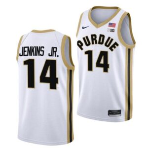 Men's #14 David Jenkins Jr Jersey Purdue Boilermakers College Basketball Jerseys White