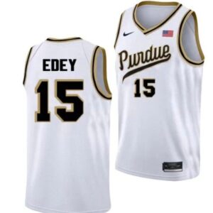 Men's #15 Zach Edey Jersey Purdue Boilermakers College Basketball Jerseys White Throwback