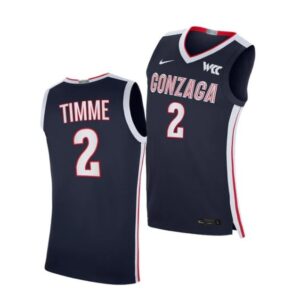 Men's #2 Drew Timme Jersey Gonzaga Bulldogs College Basketball Jerseys Navy
