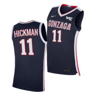 Men's #11 Nolan Hickman Jersey Gonzaga Bulldogs College Basketball Jerseys Navy