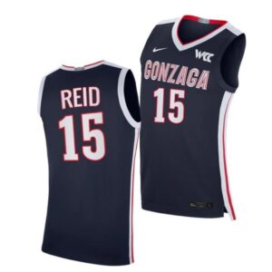 Men's #15 Efton Reid III Jersey Gonzaga Bulldogs College Basketball Jerseys Navy