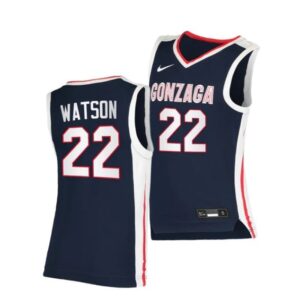 Men's #22 Anton Watson Jersey Gonzaga Bulldogs College Basketball Jerseys Navy