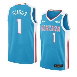 Men's #1 Jalen Suggs Jersey Gonzaga Bulldogs College Basketball Jerseys Blue
