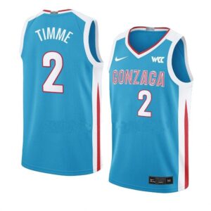 Men's #2 Drew Timme Jersey Gonzaga Bulldogs College Basketball Jerseys Blue