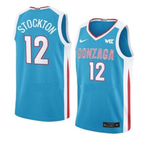 Men's #12 John Stockton Jersey Gonzaga Bulldogs College Basketball Jerseys Blue