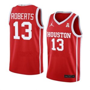 Men's #13 J'Wan Roberts Jersey Houston Cougars College Basketball Jerseys Red