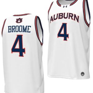 Johni Broome Jersey #4 Auburn Tigers Replica College Basketball 2023-24 White