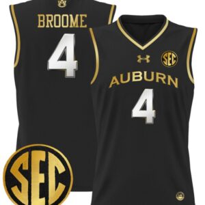 Johni Broome Jersey #4 Auburn Tigers 2024 Lightweight Basketball Black Gold