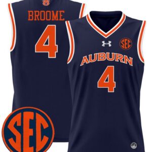 Johni Broome Jersey #4 Auburn Tigers 2024 Lightweight Basketball Navy