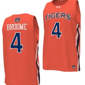 Johni Broome Jersey #4 Auburn Tigers College Basketball Replica Orange