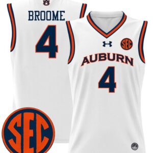 Johni Broome Jersey #4 Auburn Tigers 2024 Lightweight Basketball White