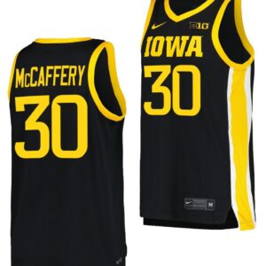 Connor McCaffery Jersey Iowa Hawkeyes College Basketball Black #30
