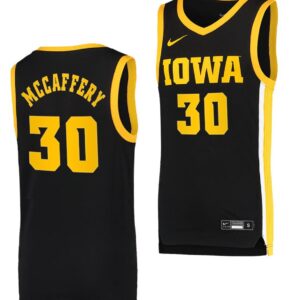 Connor McCaffery Jersey Iowa Hawkeyes College Basketball Black Swingman #30