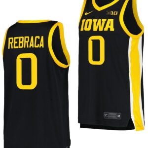 Filip Rebraca Jersey Iowa Hawkeyes College Basketball Black #0