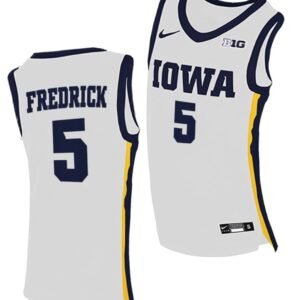 CJ Fredrick Jersey Iowa Hawkeyes College Basketball White #5
