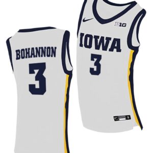 Jordan Bohannon Jersey Iowa Hawkeyes College Basketball White #3