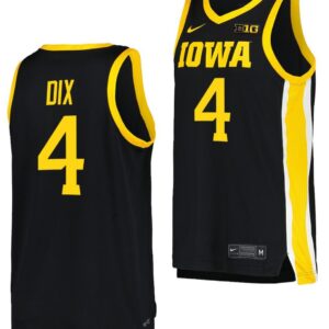 Josh Dix Jersey Iowa Hawkeyes College Basketball Black #4