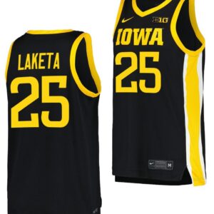 Luc Laketa Jersey Iowa Hawkeyes College Basketball Black #25
