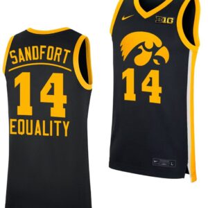 Pryce Sandfort Jersey Iowa Hawkeyes College Basketball Swingman Black