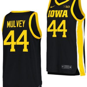 Riley Mulvey Jersey Iowa Hawkeyes College Basketball Black #44