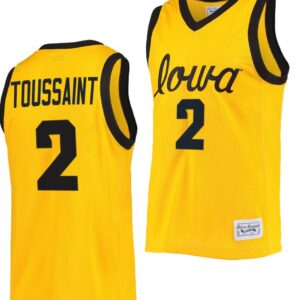 Joe Toussaint Jersey Iowa Hawkeyes College Basketball Classic Gold #2
