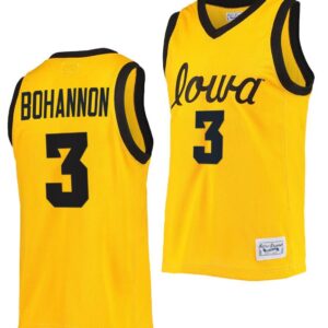 Jordan Bohannon Jersey Iowa Hawkeyes College Basketball Classic Gold #3