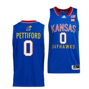 Men's #0 Bobby Pettiford Jr Jersey Kansas Jayhawks College Basketball Jerseys Royal Throwback