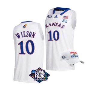 Jalen Wilson Jersey #10 Kansas Jayhawks College Basketball March Madness Final Four White