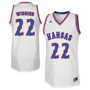 Men's Jayhawks #22 Andrew Wiggins Jersey White Retro College Basketball Jerseys