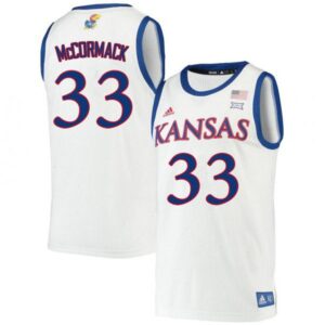 Mens Jayhawks #33 David McCormack Jersey White College Basketball Jerseys