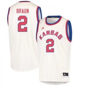 Mens Kansas #2 Christian Braun Jersey Cream Stitched College Basketball Jerseys