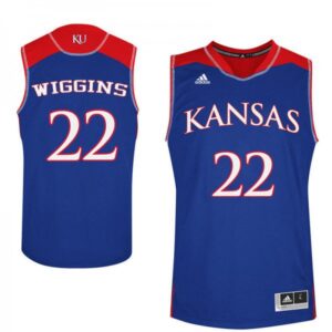 Men's Jayhawks #22 Andrew Wiggins Jersey Royal Player College Basketball Jerseys