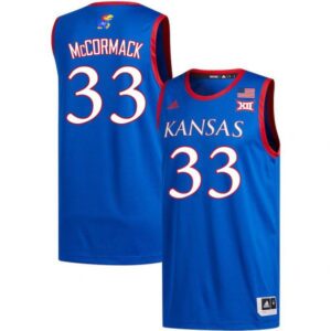 Mens Jayhawks #33 David McCormack Jersey Royal University College Basketball Jerseys