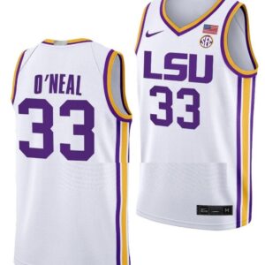 haquille O'Neal Jersey LSU Tigers College Basketball Limited White #33