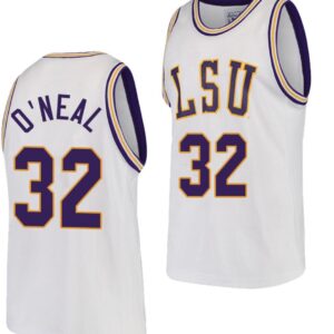 Shareef O'Neal Jersey LSU Tigers College Basketball White Replica #32