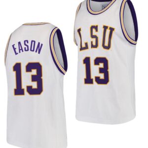 Tari Eason Jersey LSU Tigers College Basketball White #13